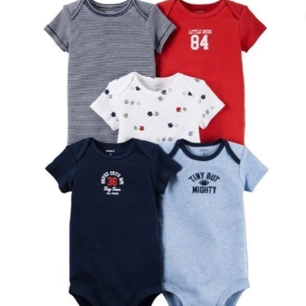 Carter’s Baby Boys Preemie 5-Pack Body Suits